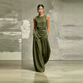 Womens Round-Neck Loose Sleeveless Top And High-Waist Pants Two-Piece Set