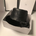 Hat Female Leather Plush Fisherman Hat Versatile Temperament