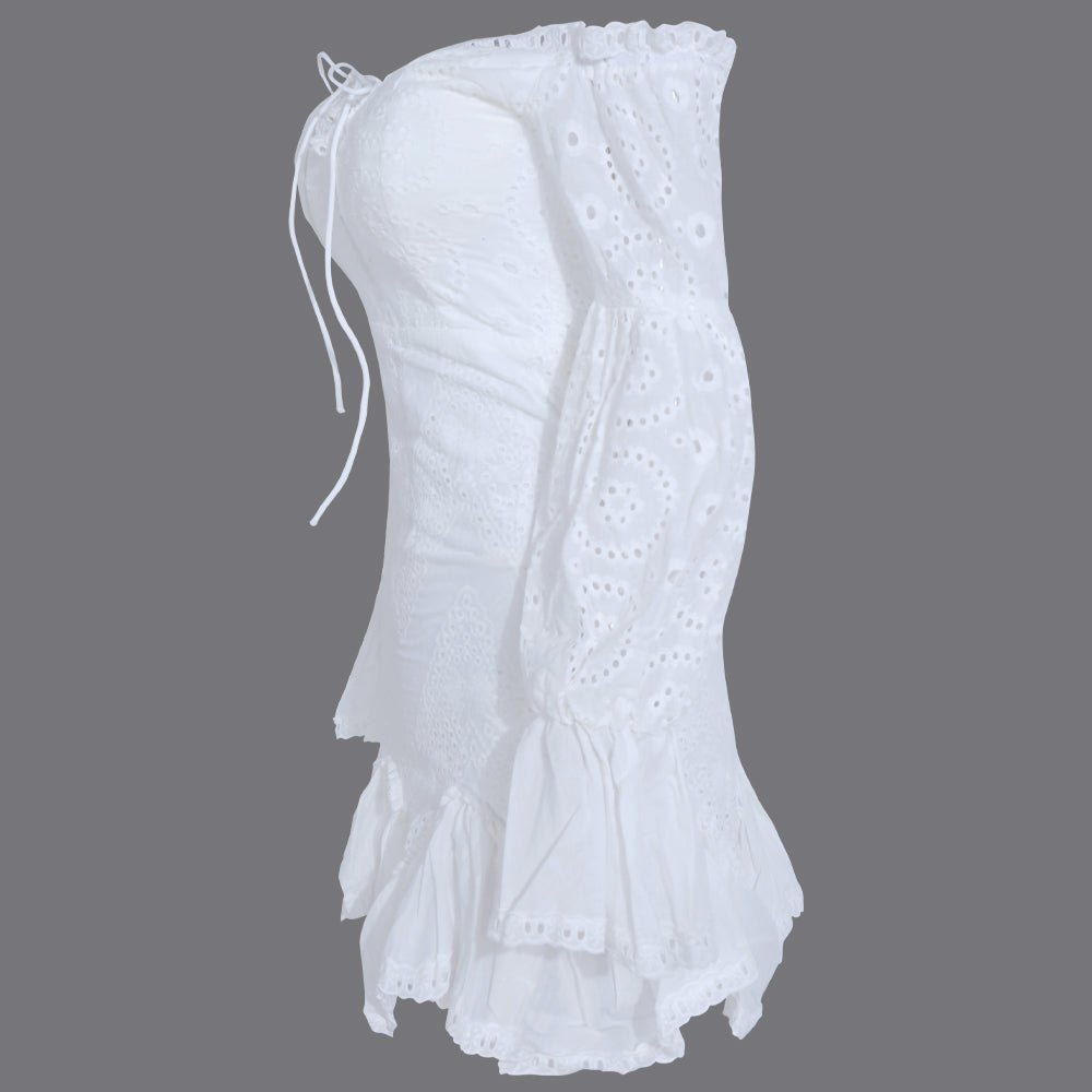 Lantern sleeve waist dress