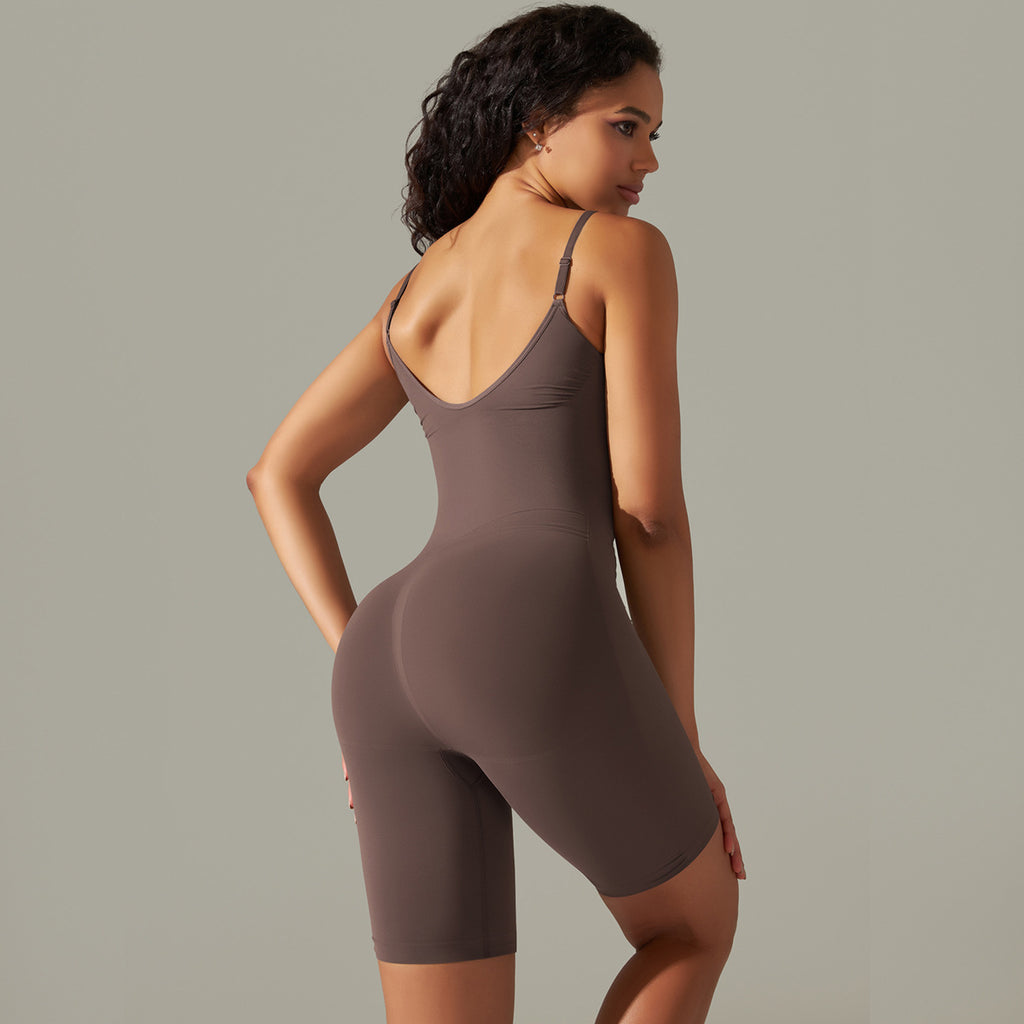 High Elastic Jumpsuit Shorts Sports Running Fitness Clothes Women