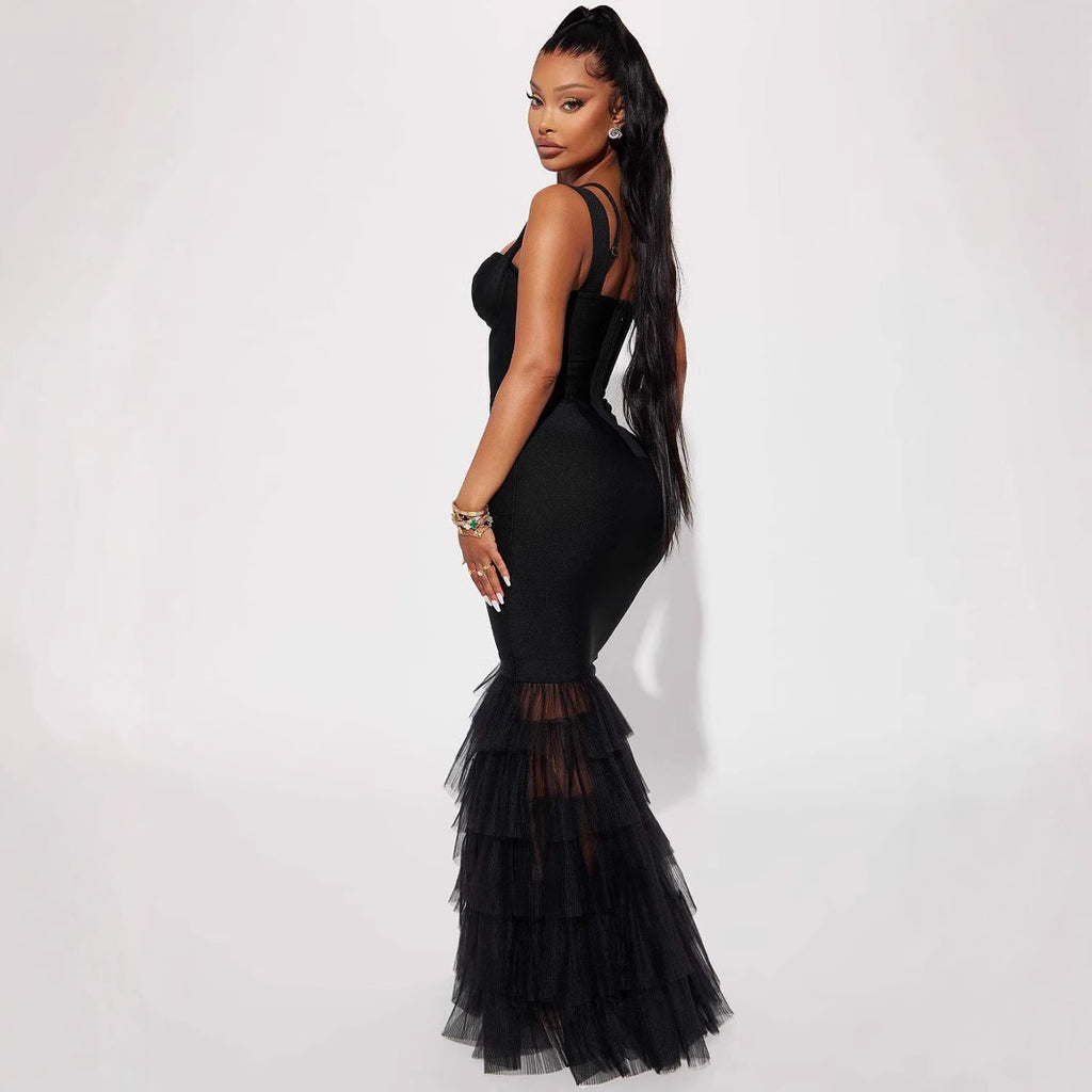 Mesh Lace Bandage Dress Women