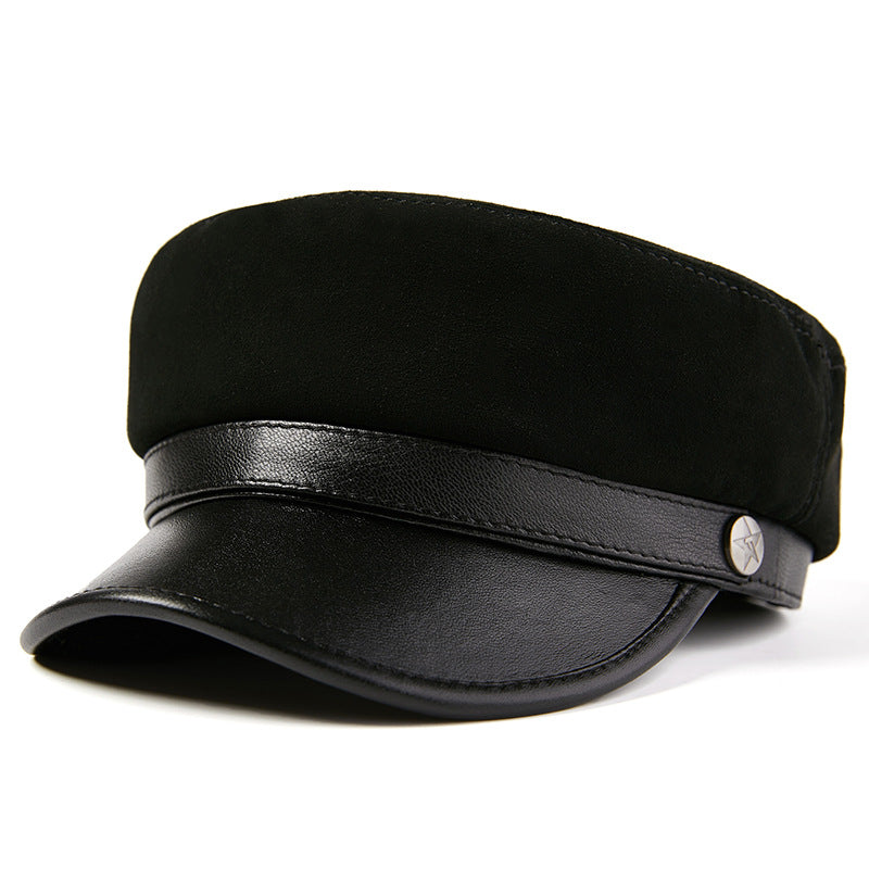 Fashion Sheepskin Flat-top Hat