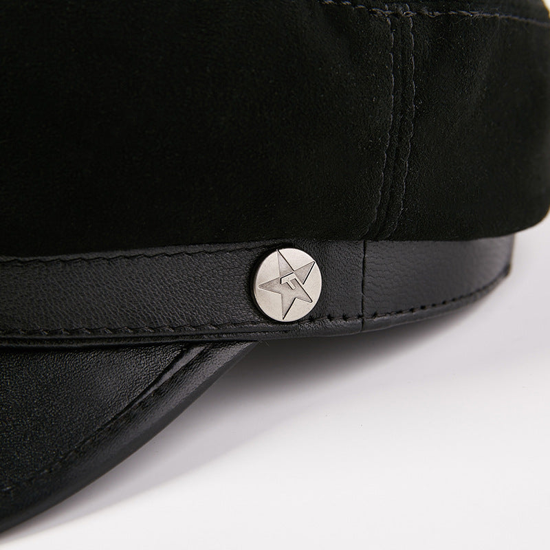 Fashion Sheepskin Flat-top Hat