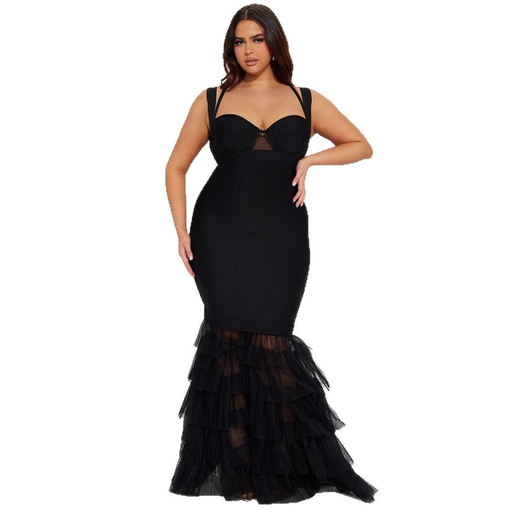 Mesh Lace Bandage Dress Women