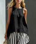 Solid Color V-Neck Long-Sleeve Shirt Womens Loose-Fitting Button-Up Top