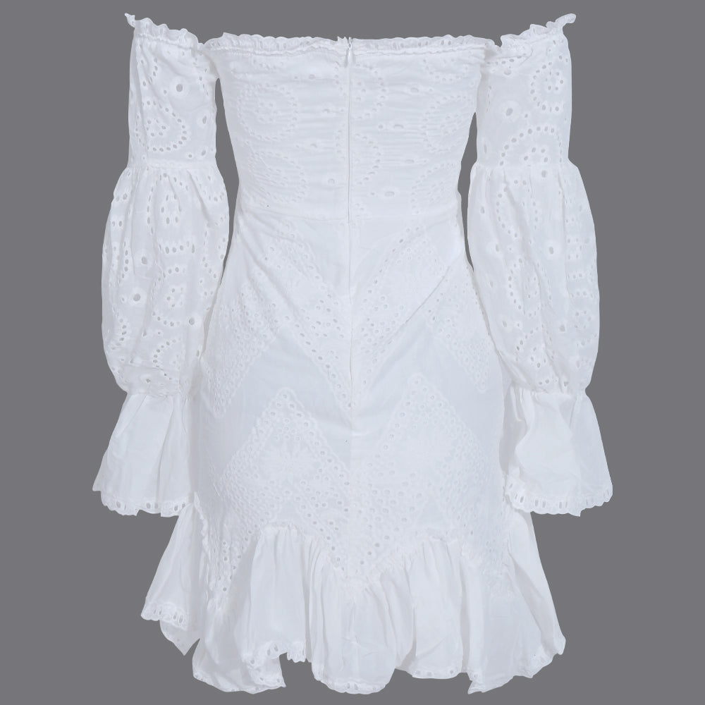 Lantern sleeve waist dress