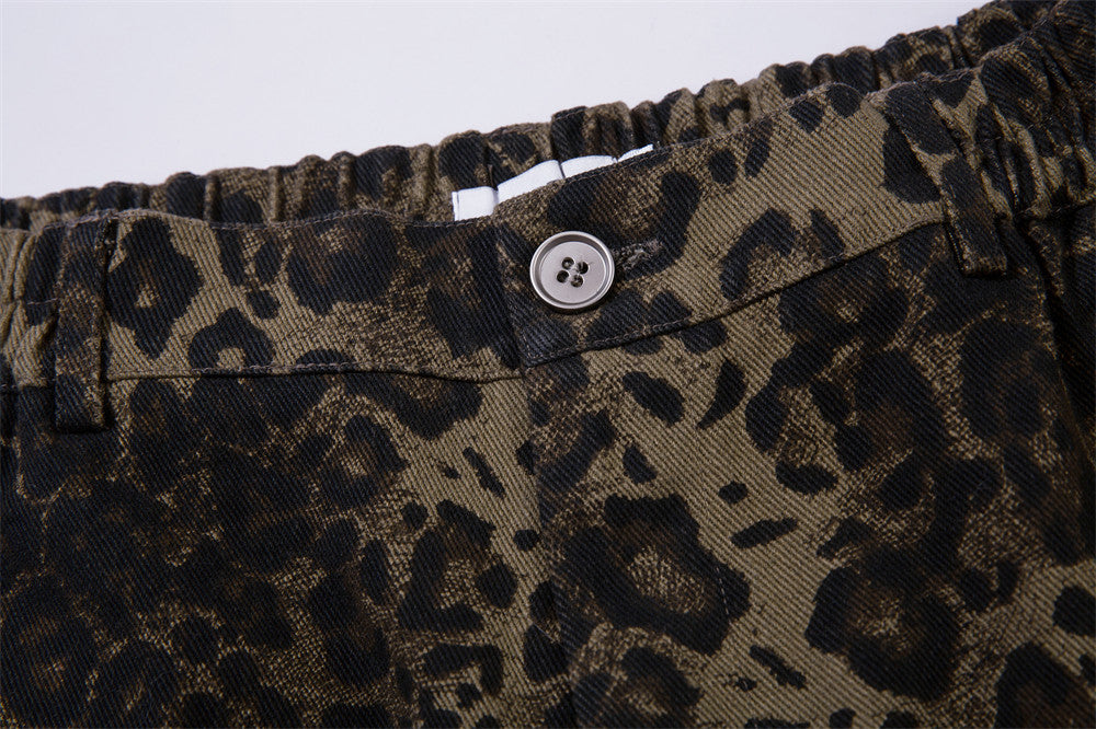 Leopard Camouflage Workwear Shorts Men