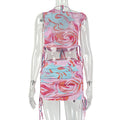 Color-Block Summer Printed Vacation Set
