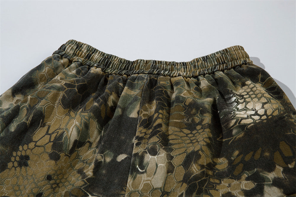 Animal Serpentine Camouflage Workwear Shorts Men