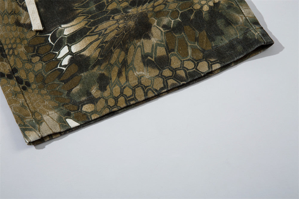 Animal Serpentine Camouflage Workwear Shorts Men