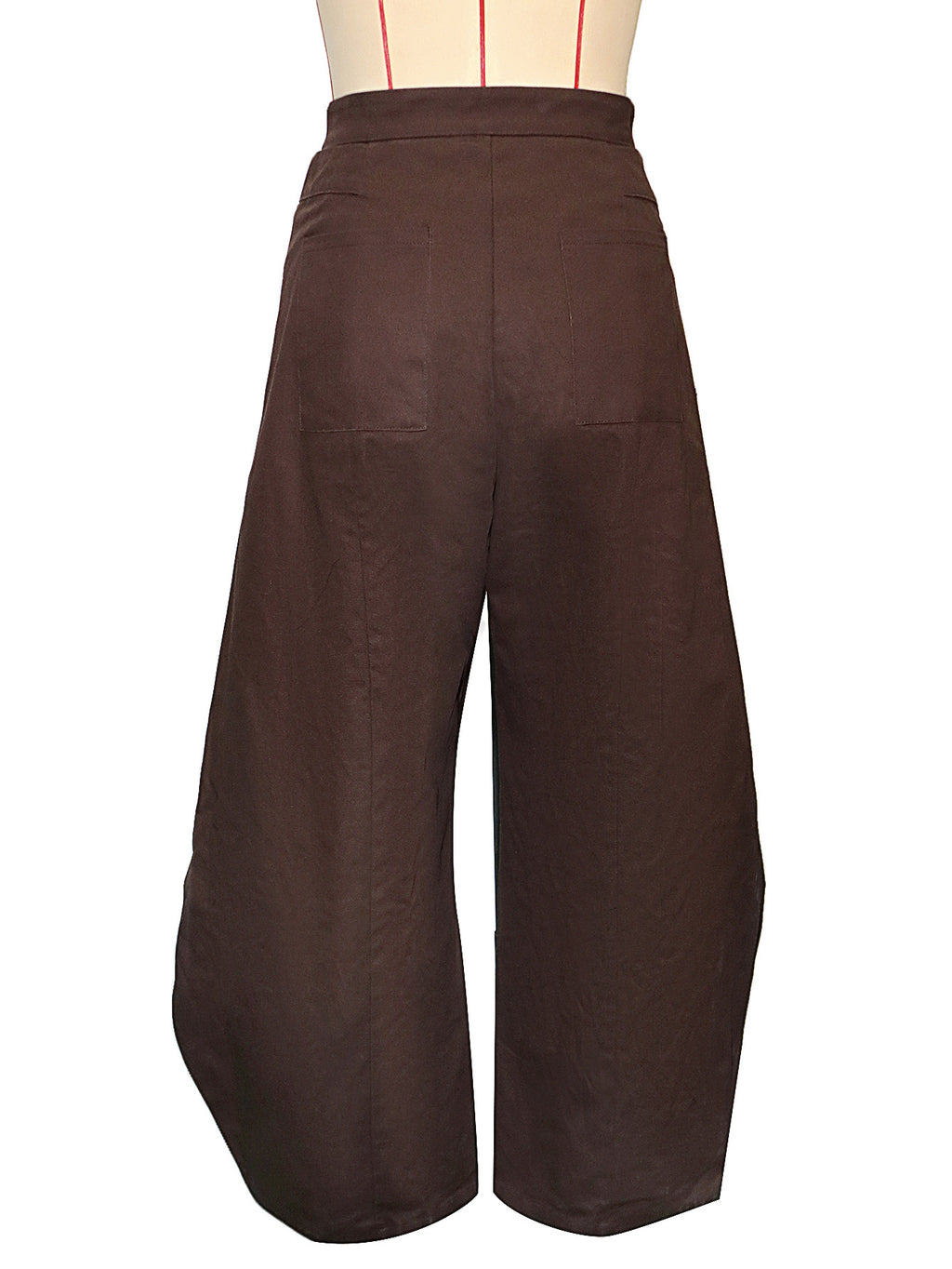 Retro High-waisted Cross-over Metal Buckle Irregular Wide-leg Pants