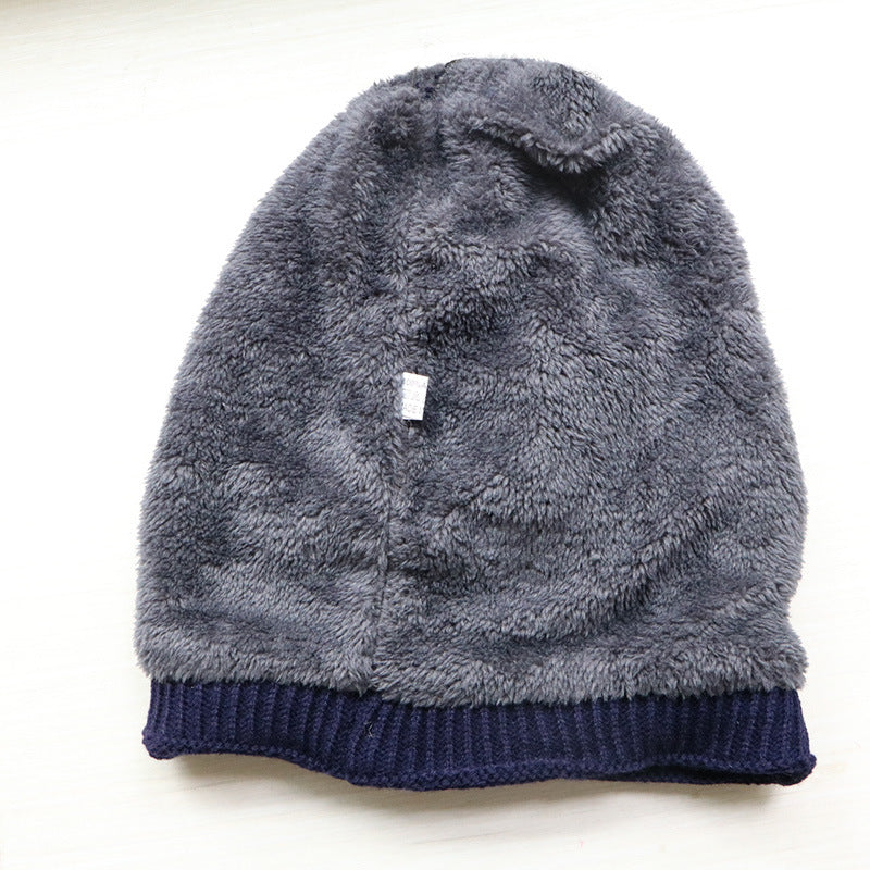 New Cloth Label Men's Hat Autumn And Winter Knitted Hat Fleece Lined Wool Hat Fashionable Pullover Nc Hat Warm Hat For Men