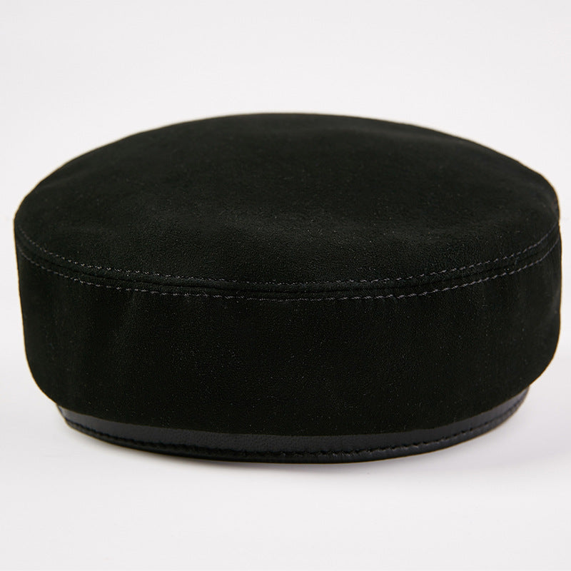 Fashion Sheepskin Flat-top Hat