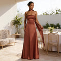 Chest Wrapping Backless Tube-Top Waist-Cinching Evening Gown