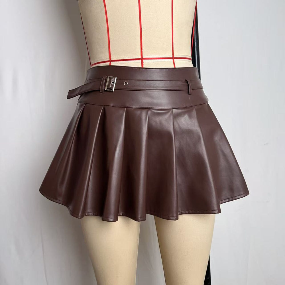Preppy-style Pleated Skirt For Women