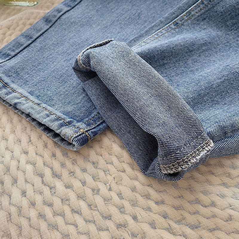 Straight-leg Cropped Slimming Carrot-shaped Dad Jeans For Petite Frames