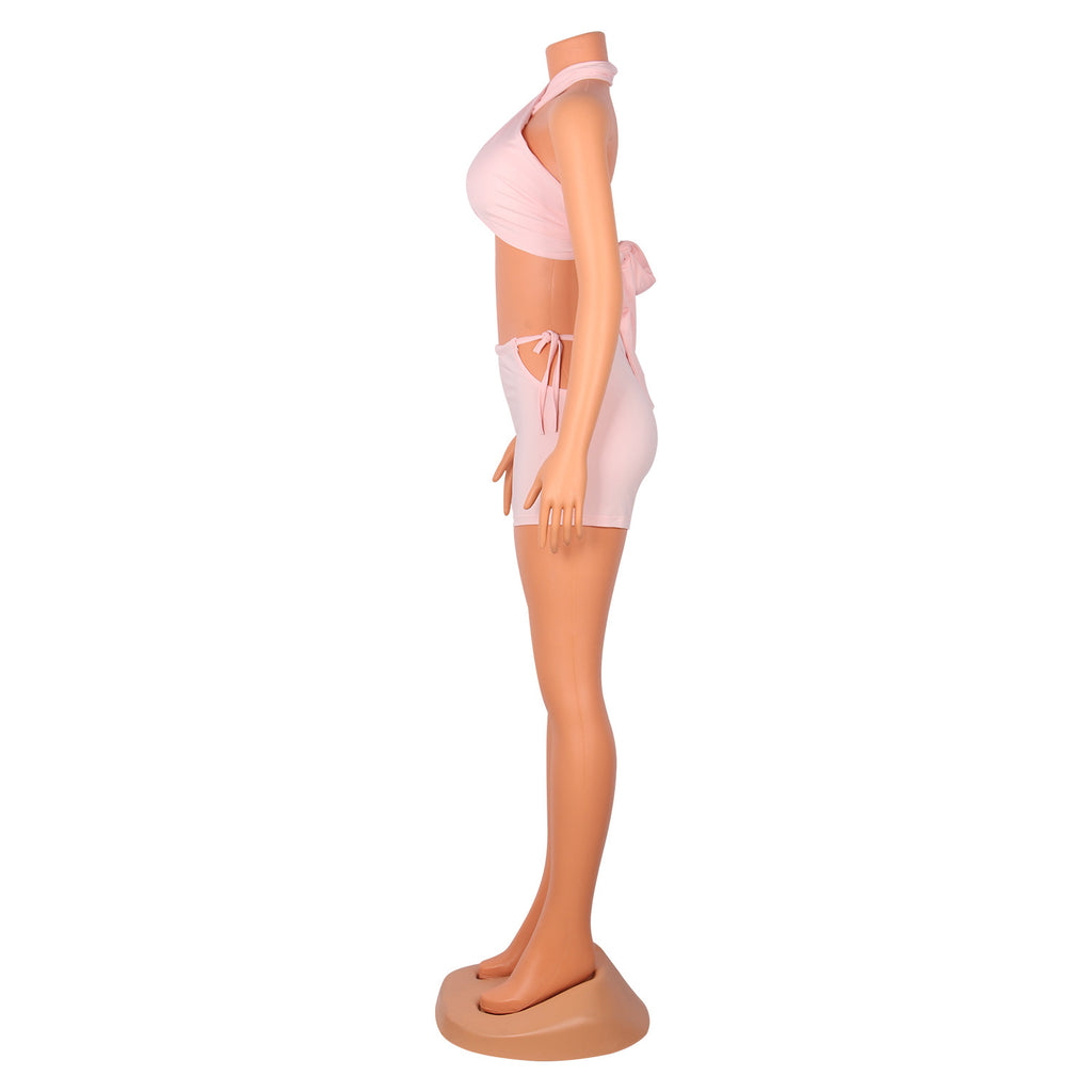 Sexy Halter Wrapped Shorts Women Suit