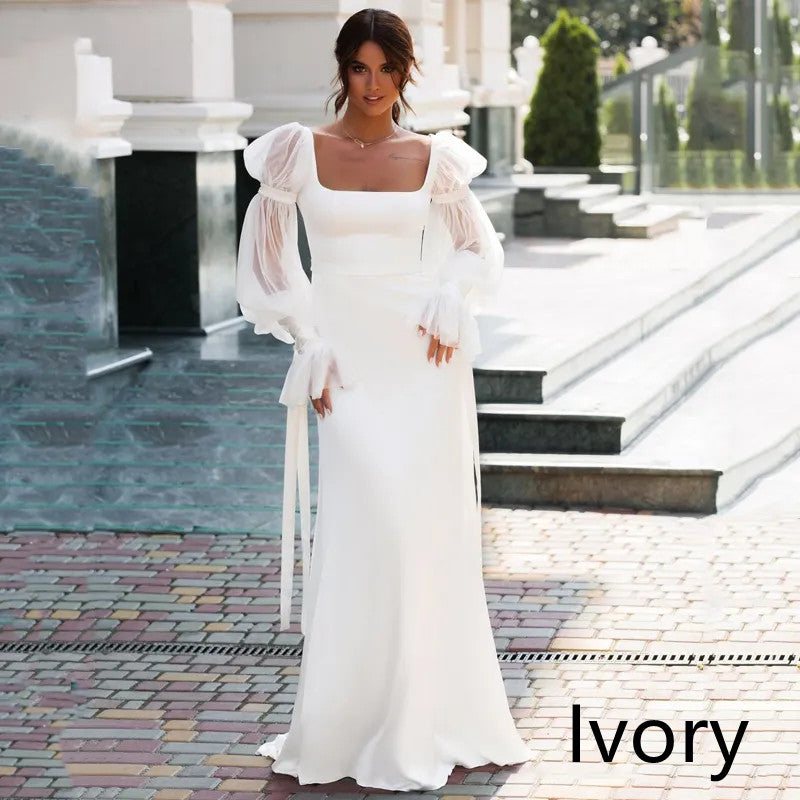 Elegant Satin Mermaid Wedding Dress