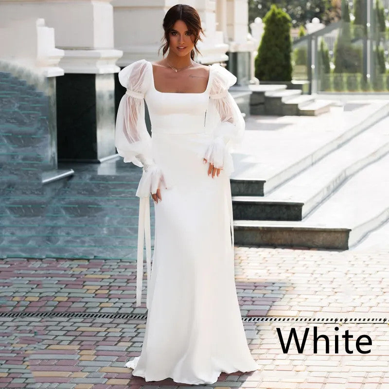 Elegant Satin Mermaid Wedding Dress