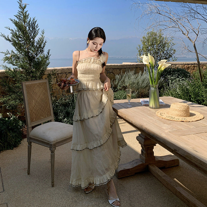 Vacation Style Two-piece Set Dress Camisole Skirt Suit