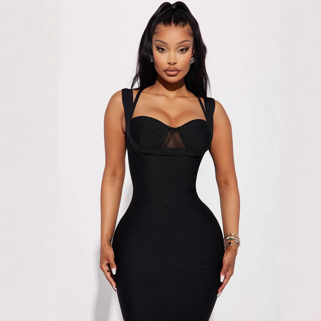 Mesh Lace Bandage Dress Women