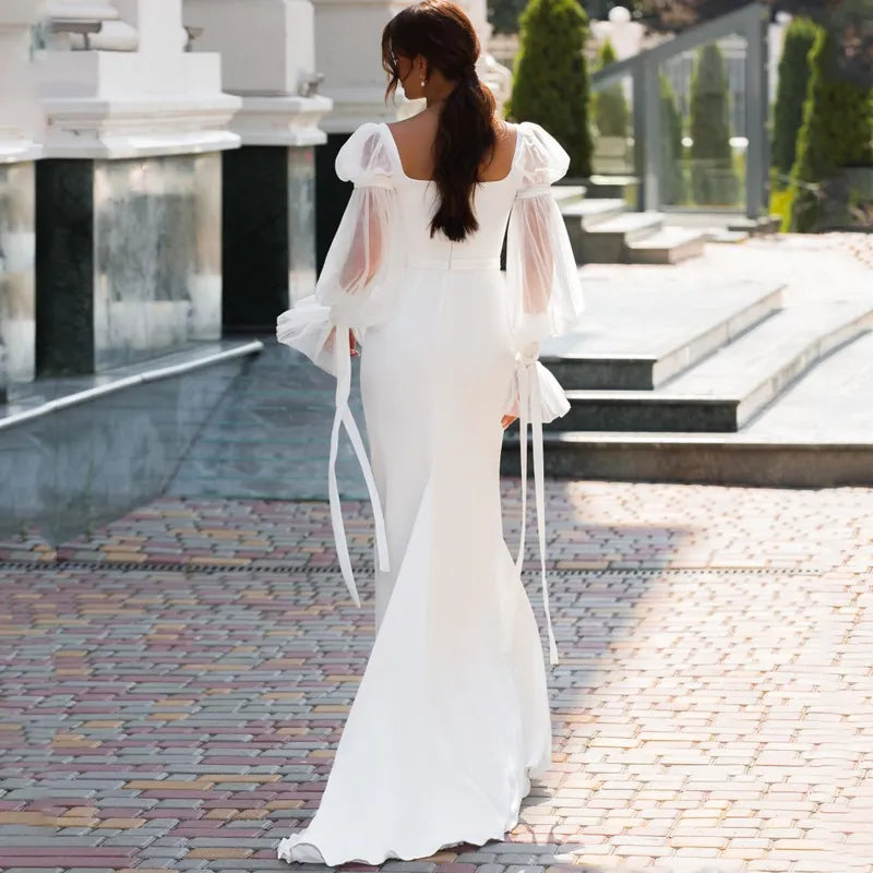 Elegant Satin Mermaid Wedding Dress