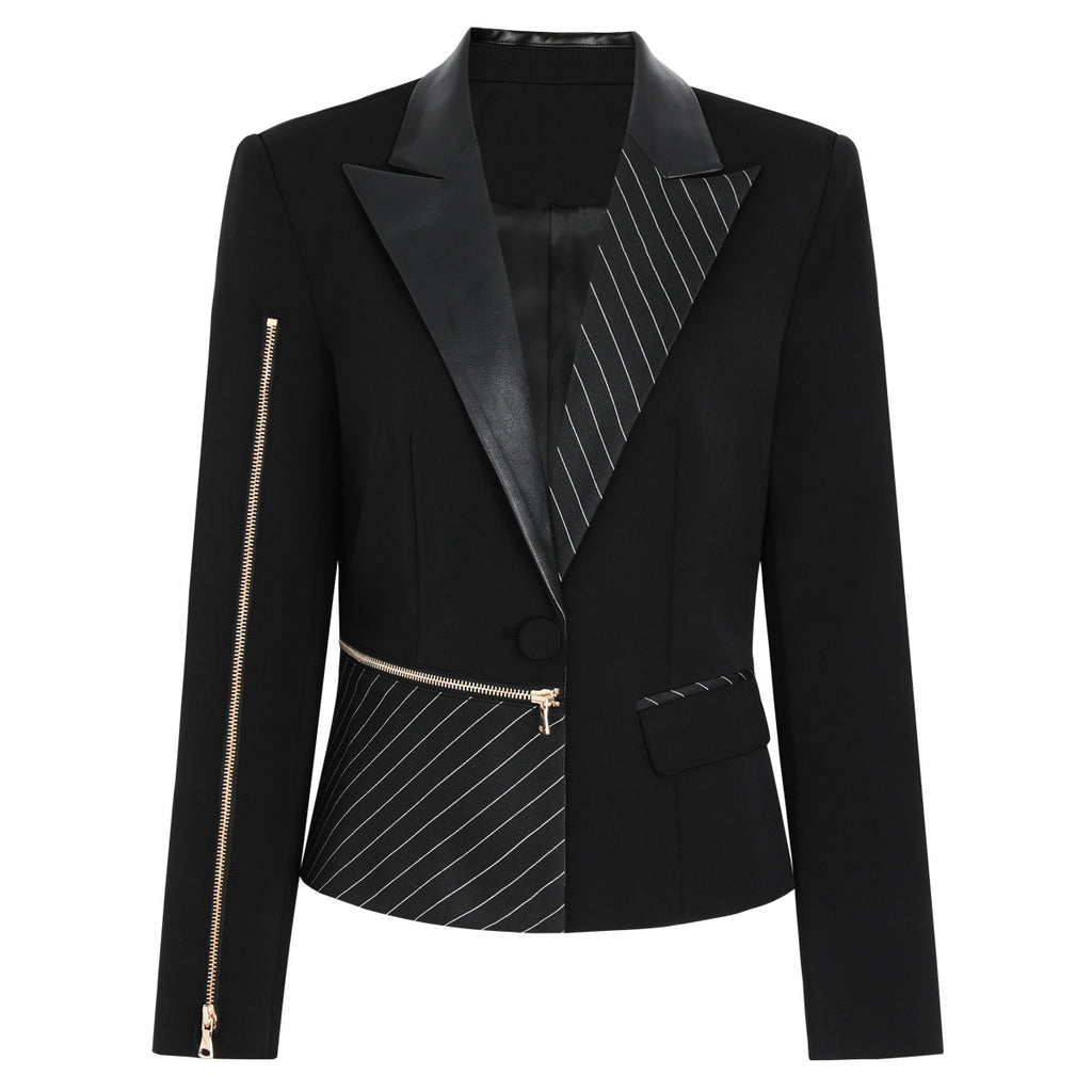 Springautumn Fashionable Patchwork Blazer For Women