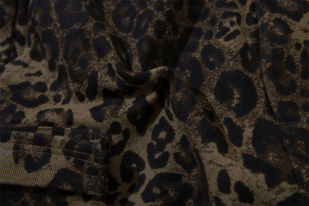 Leopard Camouflage Workwear Shorts Men