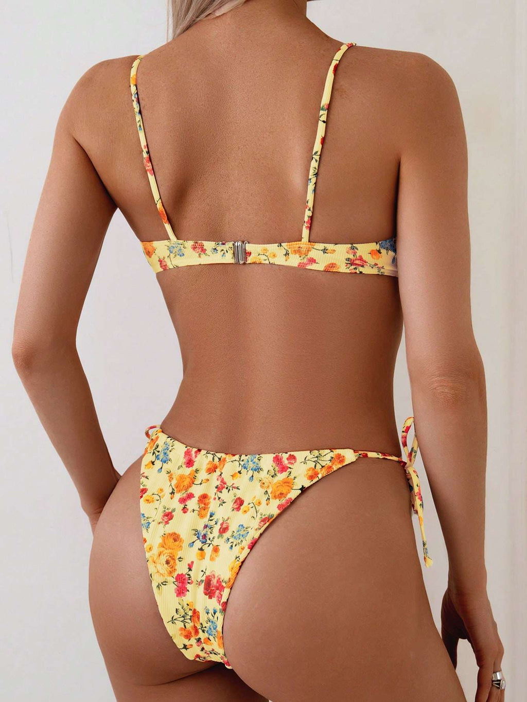 New Floral-print Two-piece Bikini Set