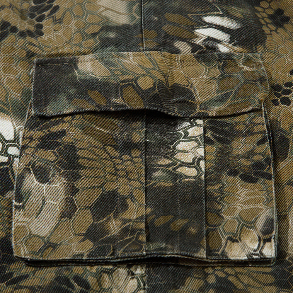 Animal Serpentine Camouflage Workwear Shorts Men