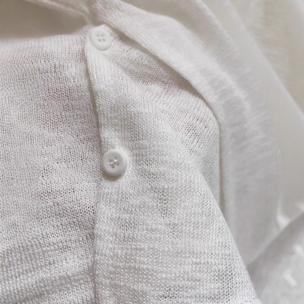 Korean-style Buttoned Crossover Hem Short-sleeve T-shirt