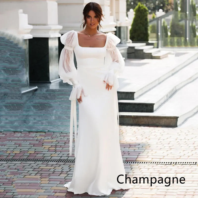Elegant Satin Mermaid Wedding Dress
