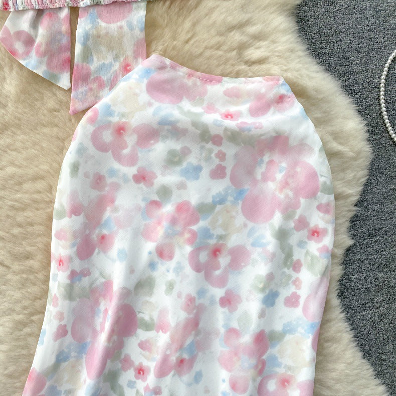 Women's Skirt Floral Two-piece Set