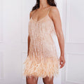 Sexy Tassel Sequins V Neck Spaghetti Dress
